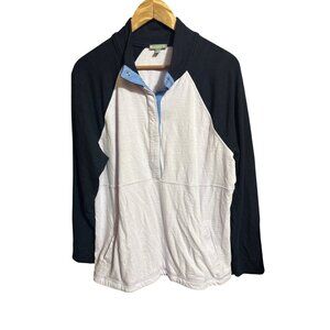 T By Talbots Womens XL Colorblock Half-Zip Pullover Long Sleeve Top Lightweight